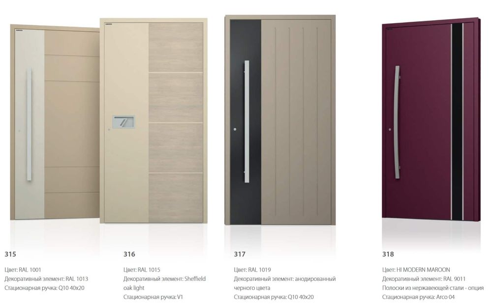 Входные наружные двери алюминиевые для дома WISNIOWSKI CREO 319, 1300, 2300, CREO, WISNIOWSKI