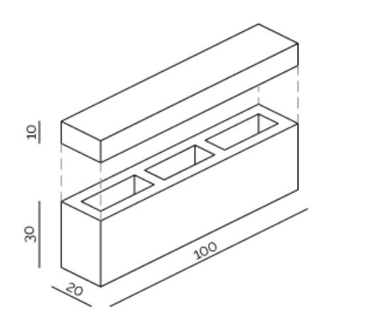 Модульний блок для паркану SELECT Long Deco LO.10, 1000х300х200