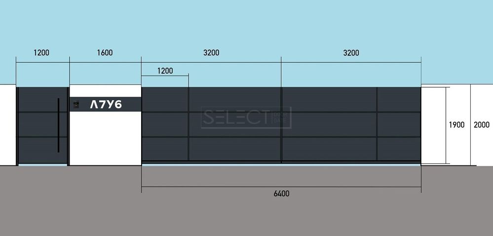 Огорожі - паркани SELECT - Металеві секції серії PANEL, розмір 3000х2000 мм, 3000, 2000, SELECT PANEL, SELECT