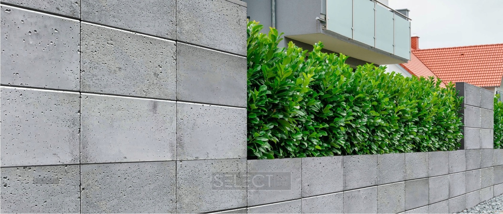 замовити виготовлення паркану - сучасні блоки з архітектурно бетону - дизайнерські огорожі