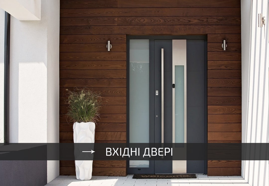 Зовнішні алюмінієві двері для приватного будинку WISNIOWSKI - европейкі вхідні вуличні системи зі склом 